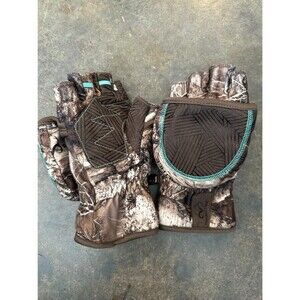 Realtree Women’s M Camo Convertible Gloves Fingerless Flip Mitt Hunting Outdoor